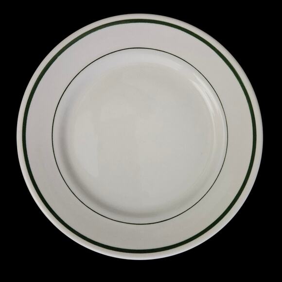 Buffalo China Green Band 9" Restaurant Ware Plates Set of 2 – Heavy Duty USA - Picture 2 of 5